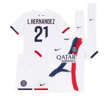 Paris Saint-Germain Lucas Hernandez #21 Koszulka Wyjazdowa dzieci 2024-25 Krótki Rękaw (+ krótkie spodenki)